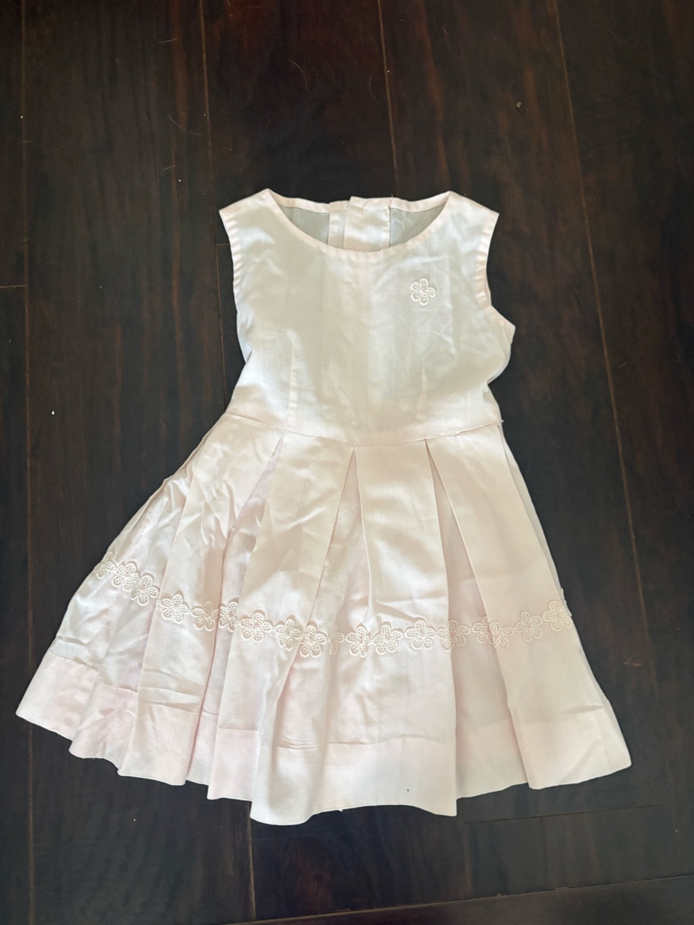 Vintage Handmade Baby Girl Pink Heirloom Dress Floral Lace Sash 12M